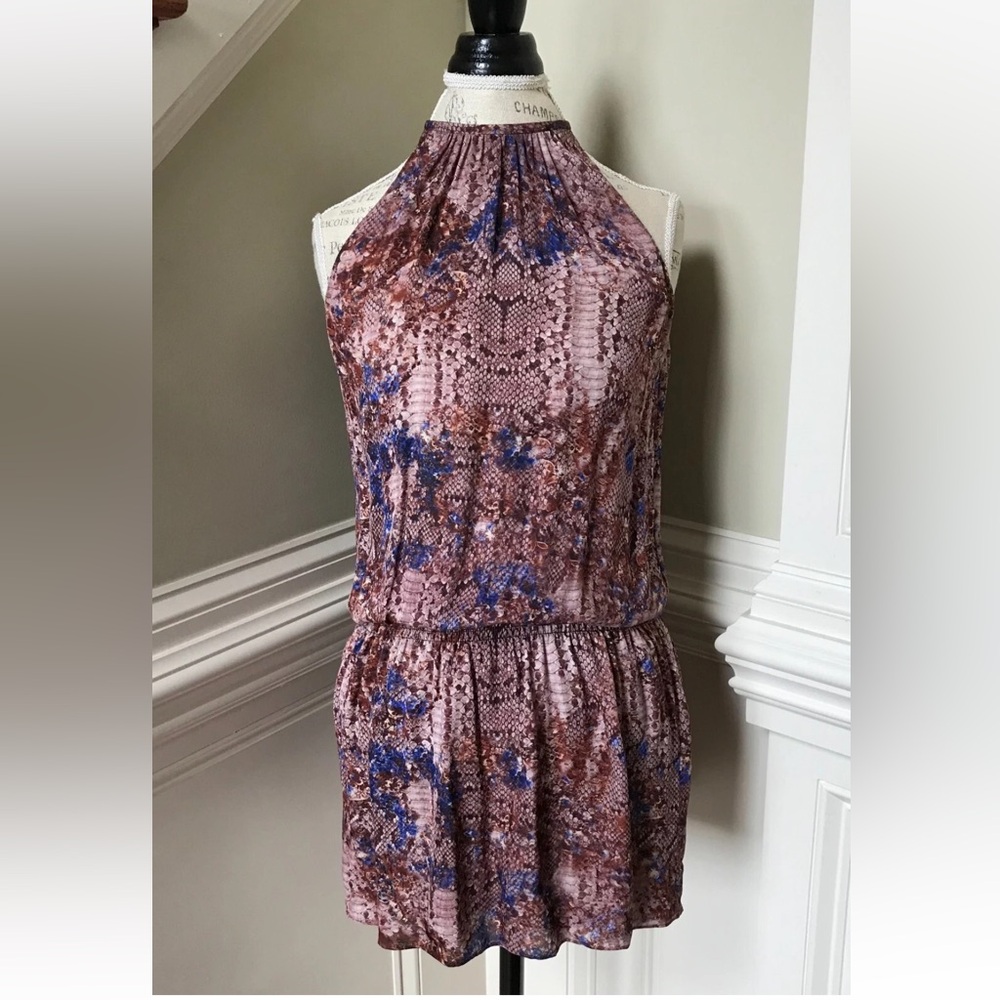 Ramy Brook Paris Mini Dress Womens Medium Snakeskin Sleeveless SZ Medium